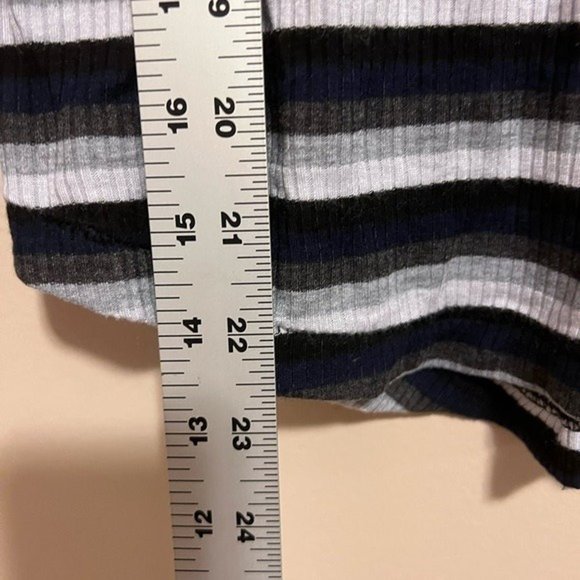 Good on You Grey Multi Striped Three-Quarter Sleeve Tee - Picture 5 of 5